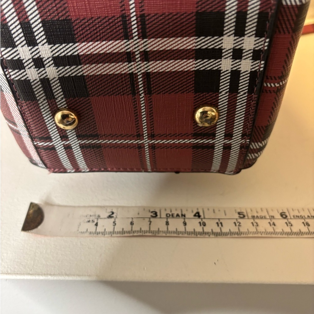 Plaid Red Women's Tote Bag - Picture 7 of 10
